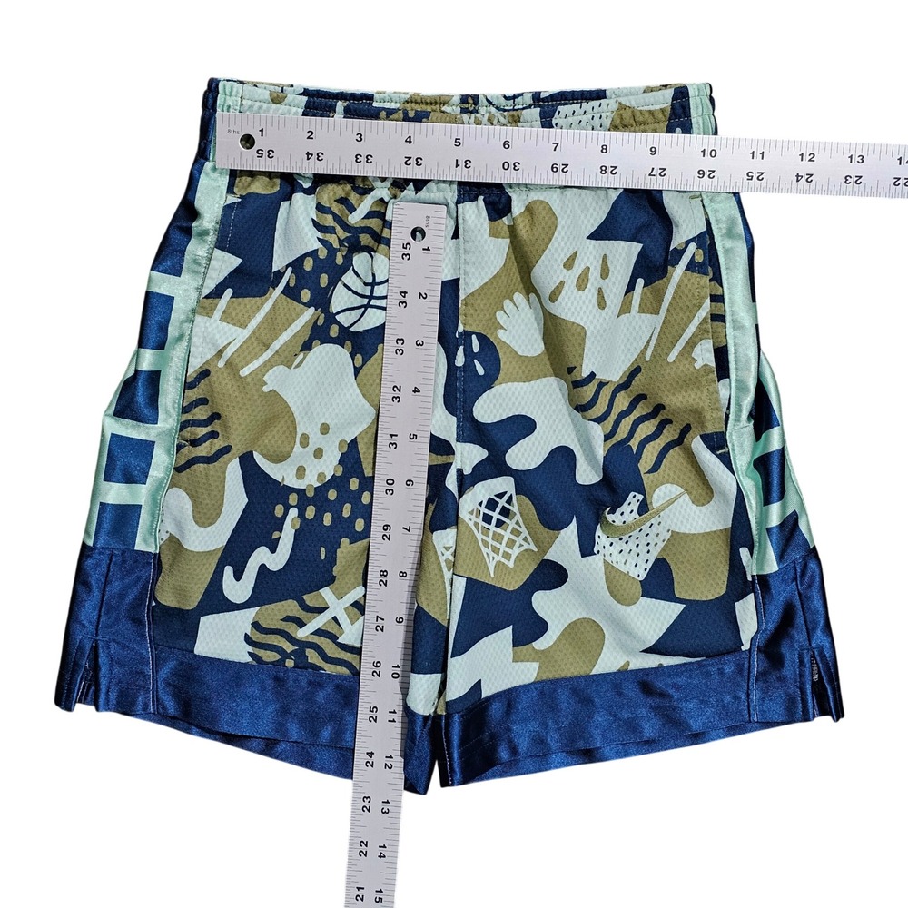 Nike Dri-FIT Kids Small Blue Abstract Basketball Shorts Athletic Mesh - Picture 2 of 5